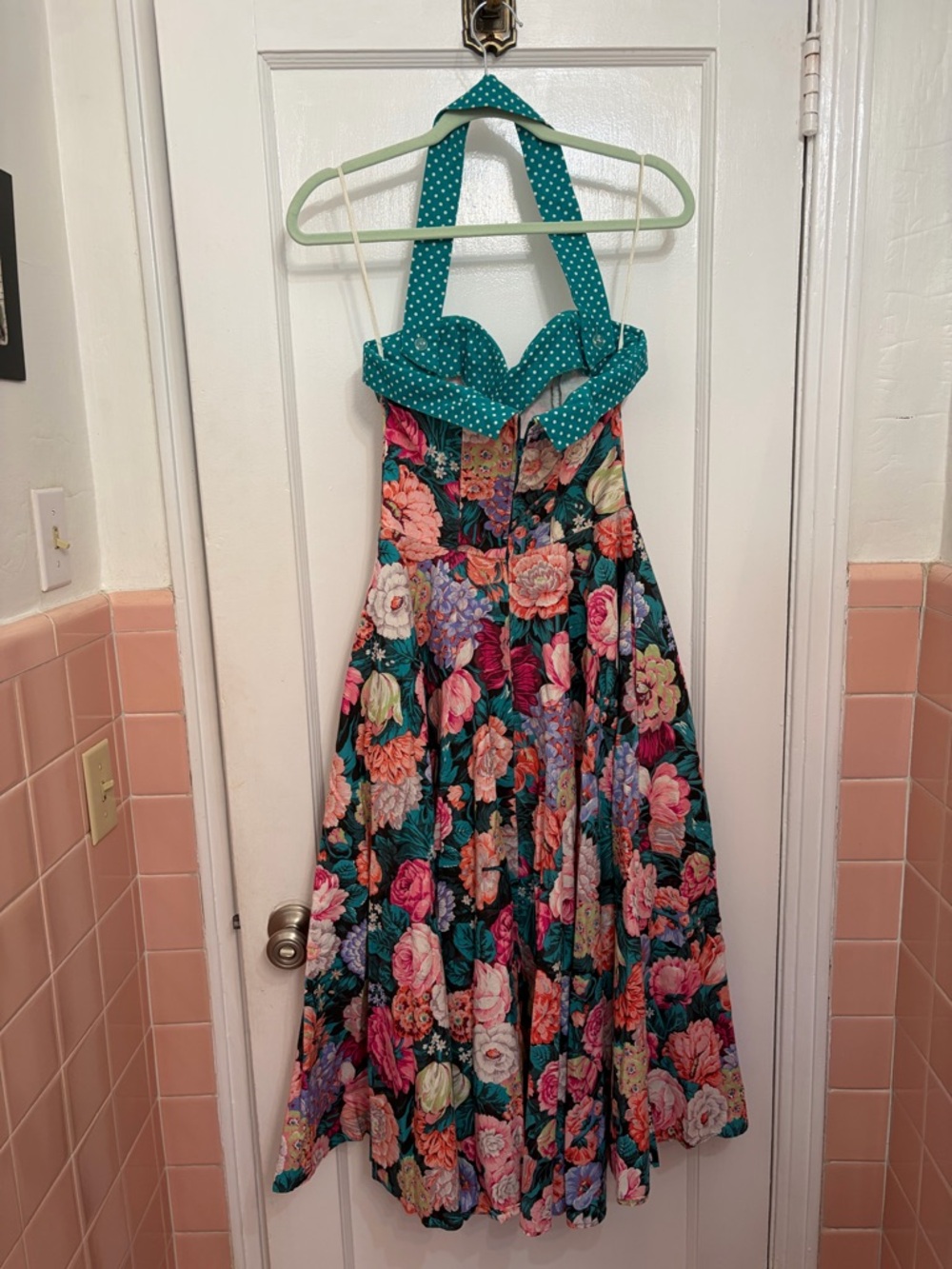Vintage First Focus Floral Halter Dress - Picture 5 of 7